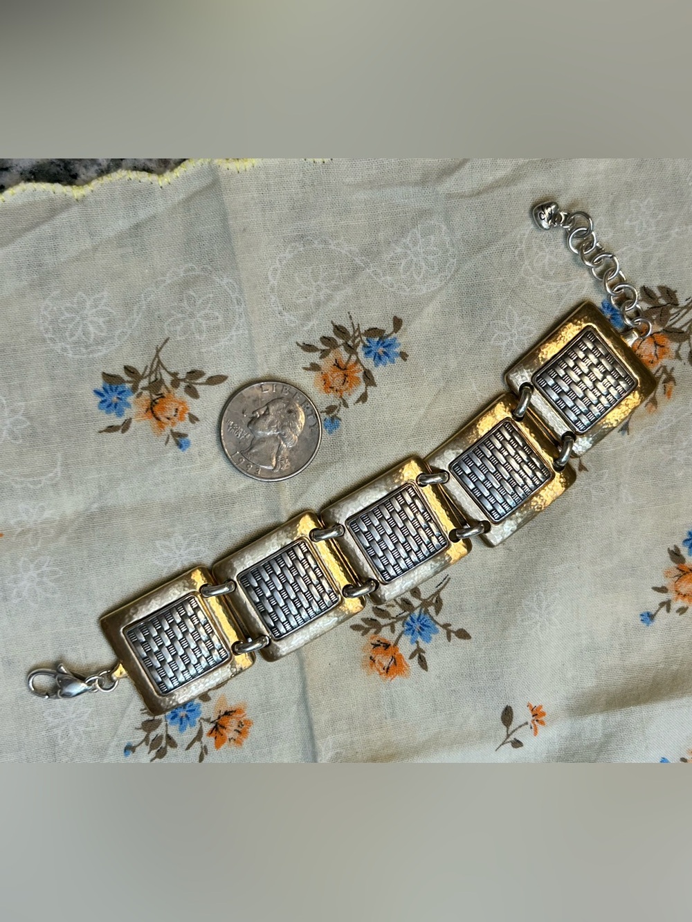 Brighton Pharoah's Gift Silver Gold Link Bracelet